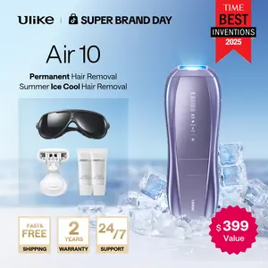 Ulike Laser Hair Removal, Air 10 IPL Hair Removal Device with Ice Cooling Comfort, Dual Lights, Skin Sensor & SHR Mode for Women & Men, Long-Lasting & Salon-liked Hair Removal Nearly Painless Result at Home, Christmas Present